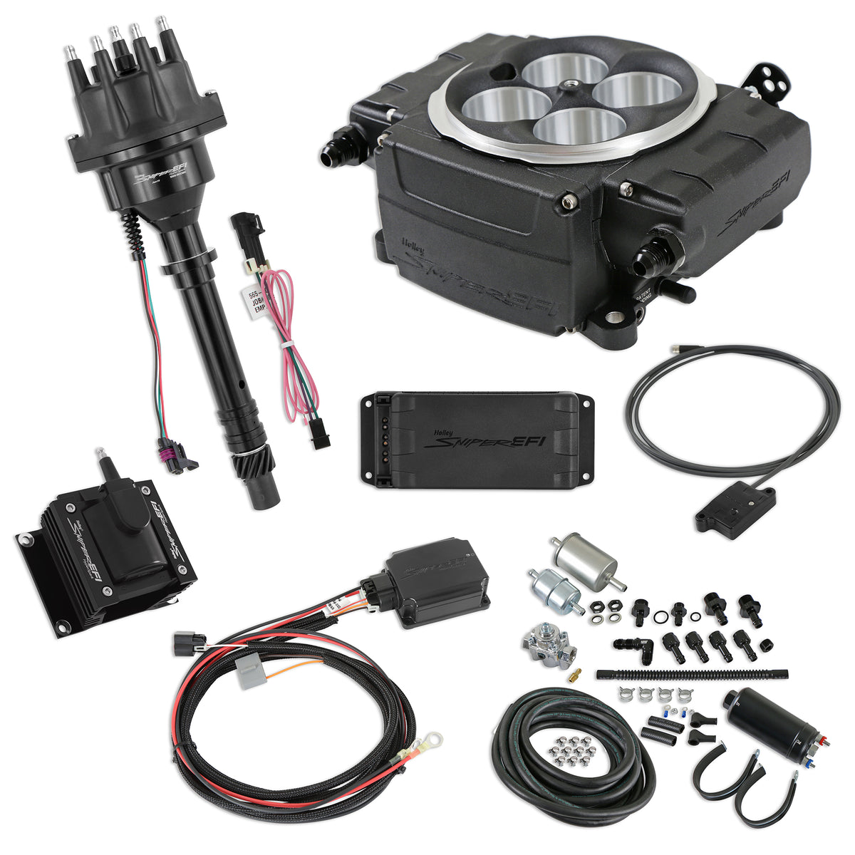 Sniper 2 EFI Fuel Injection Bundle Kit - Black - Small Block Chevy 550-511-BPK-SBC