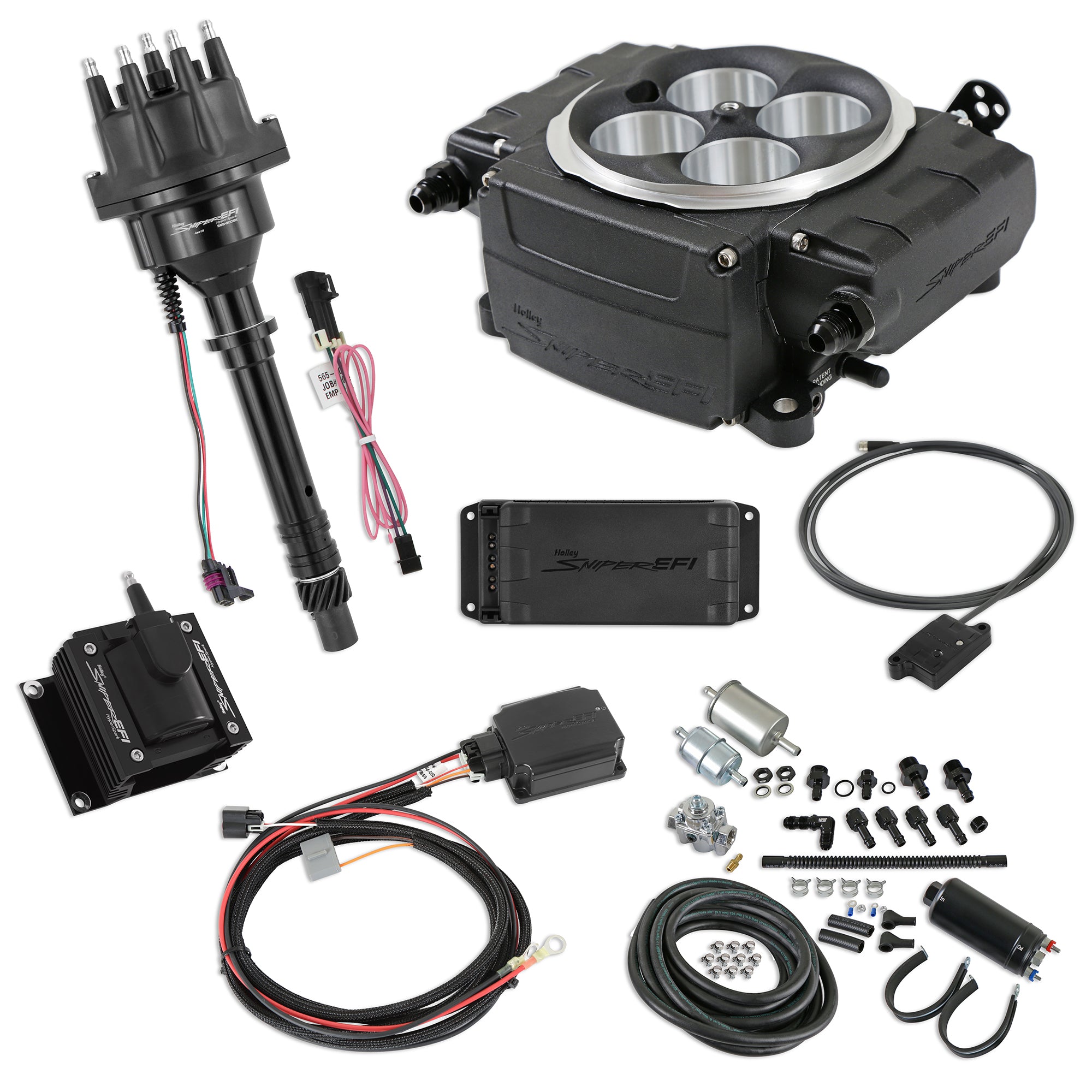 Sniper 2 EFI Fuel Injection Bundle Kit - Black - Small Block Chevy 550-511-BPK-SBC