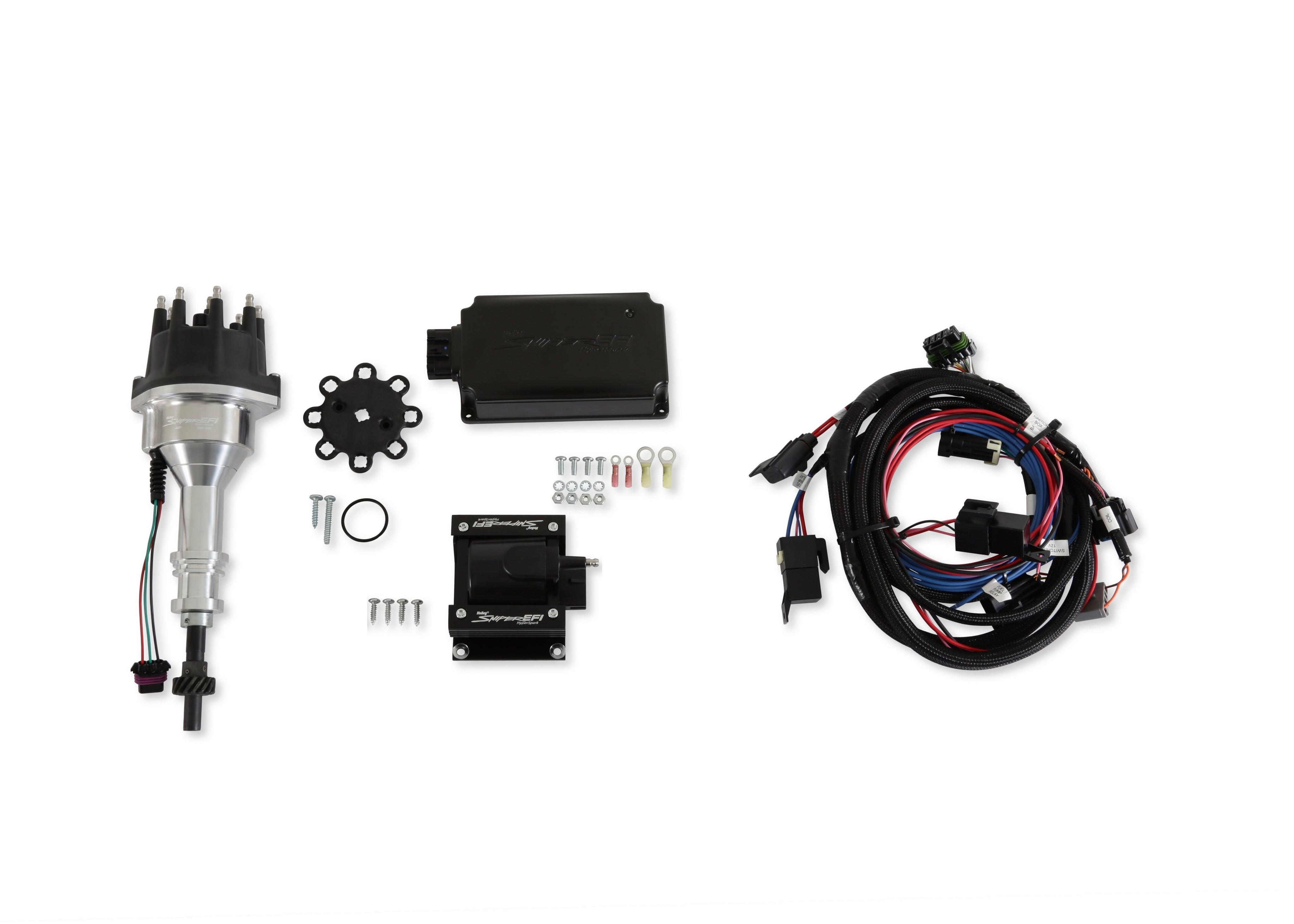 Holley Sniper EFI Hyperspark Distributor - Hall Effect - HEI Style Terminal - Small Block Ford - Polished