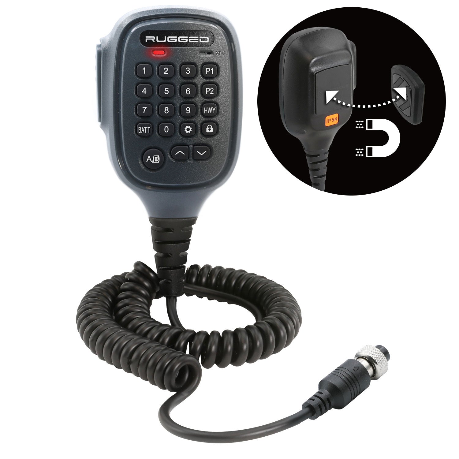Rugged Radios Hand Mic for G1 Mobile Radio /w Scosche MagicMount HM-G1