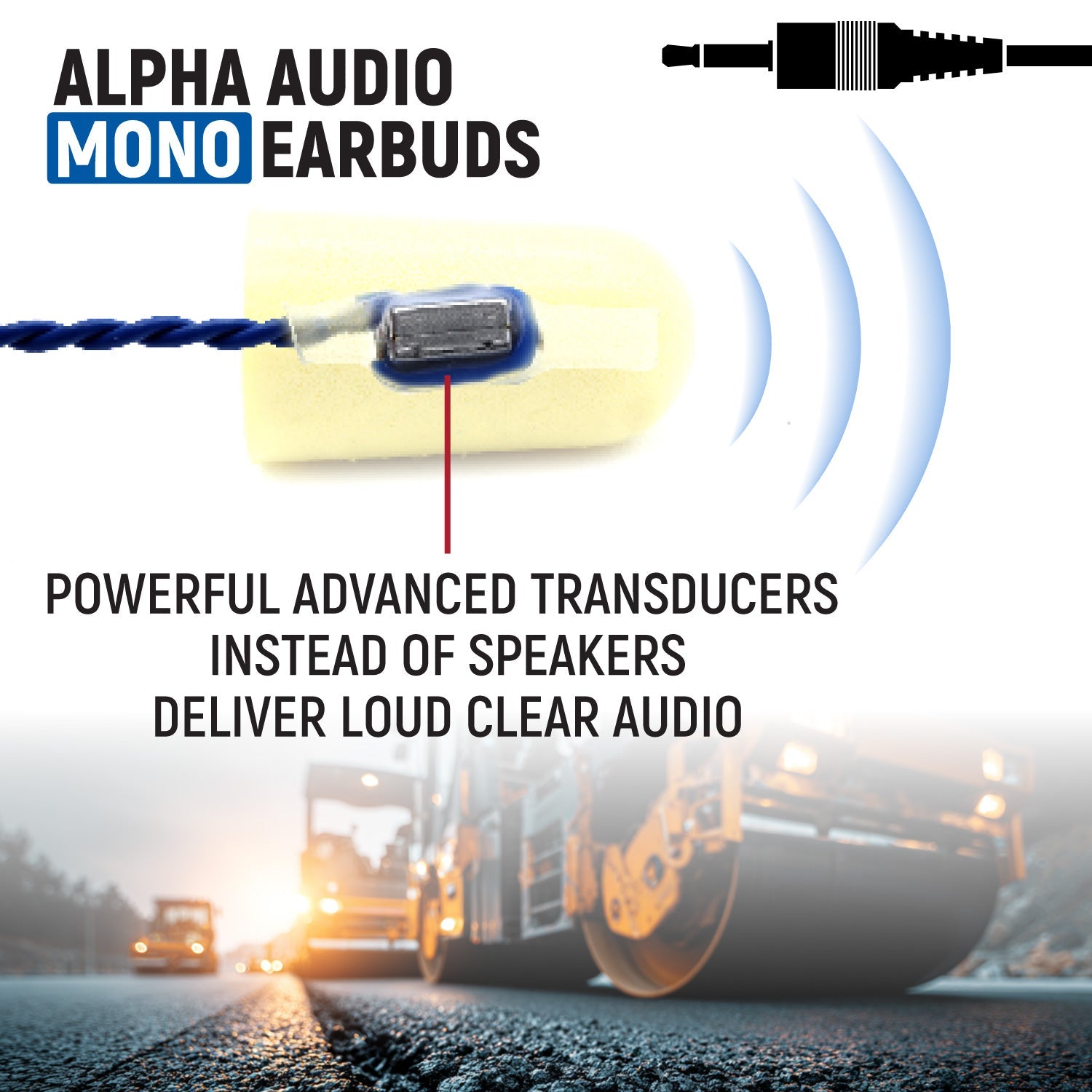 Rugged Radios Waterproof Hand Speaker Mic & Mono Earbuds HM-RH-BUDS