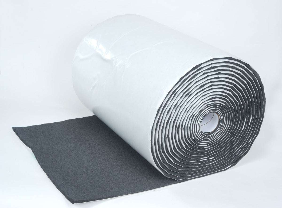 Hushmat Silencer Megabond - 24in x 50ft Roll - 1/2 in Thick - Black