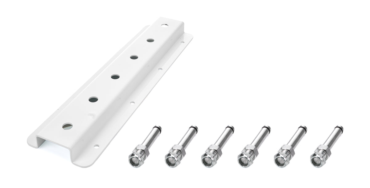 HRP Wall Mount Upper Radius Rod Rack - 15 in Long - 12 Capacity - White