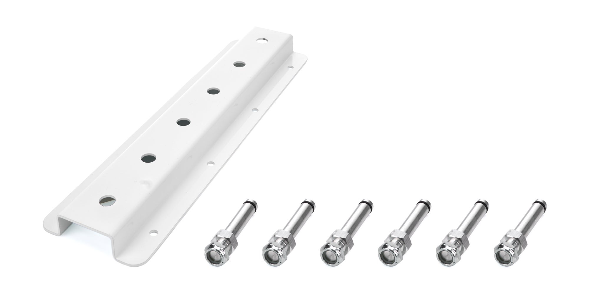 HRP Wall Mount Upper Radius Rod Rack - 15 in Long - 12 Capacity - White