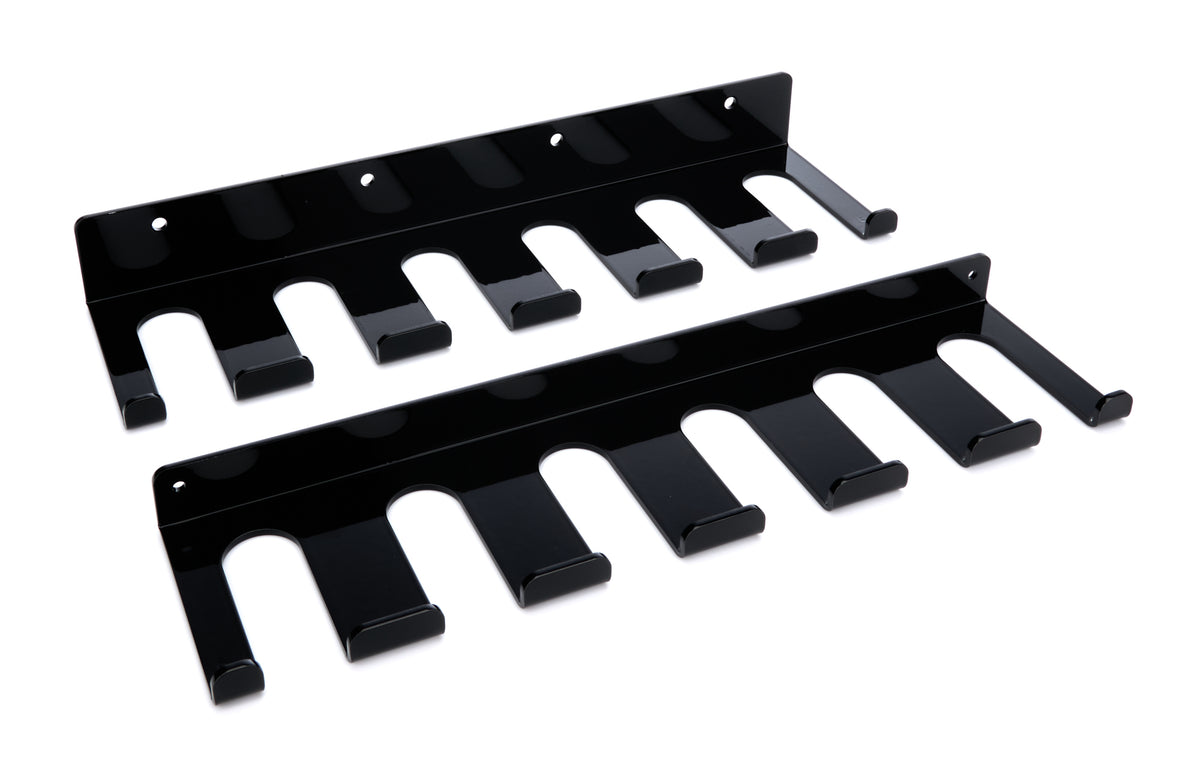 HRP Wall Mount Lower Radius Rod Rack - 15 in Long - 12 Capacity - 1.125 in Radius Rods - Black