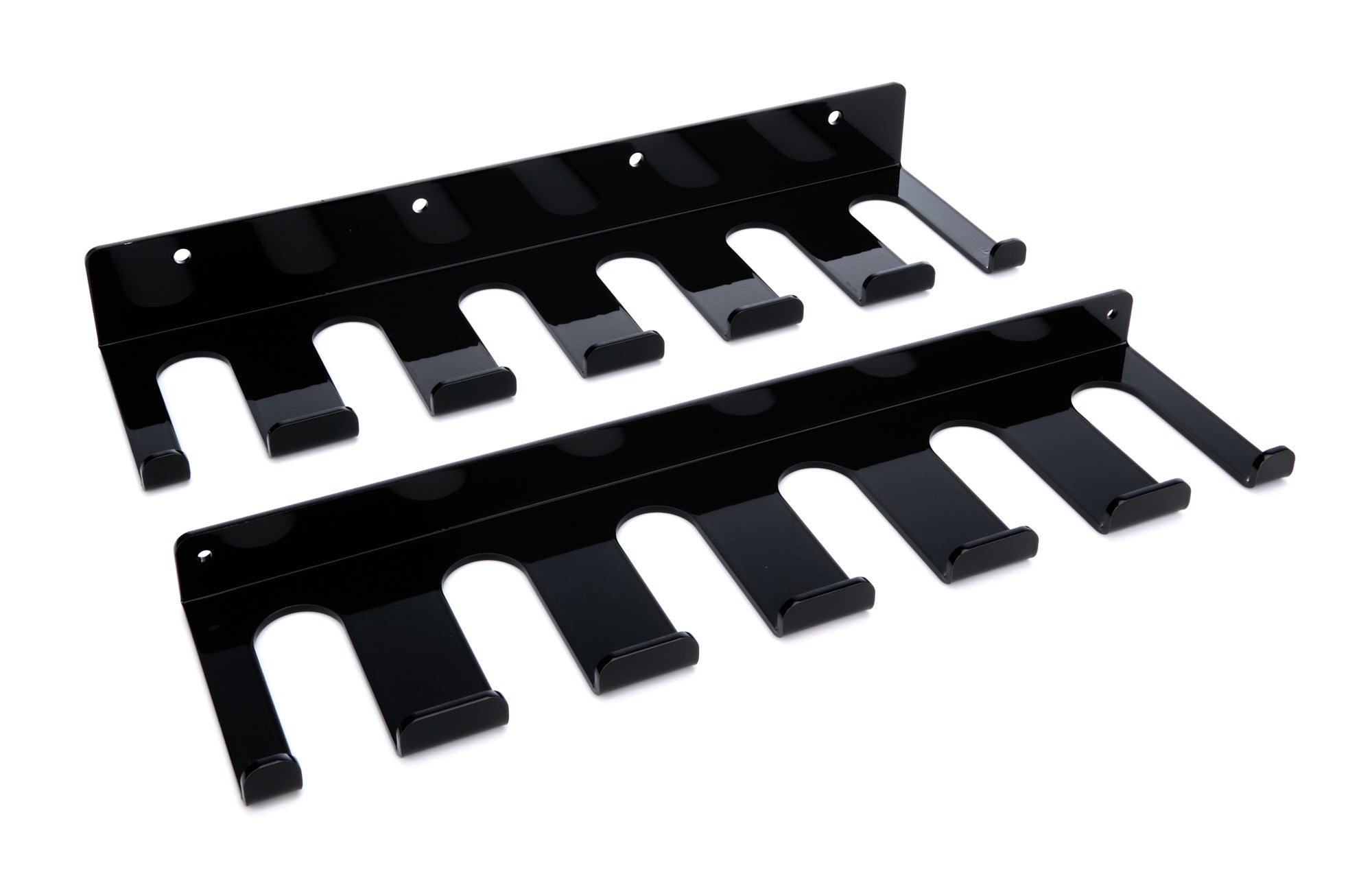 HRP Wall Mount Lower Radius Rod Rack - 15 in Long - 12 Capacity - 1.125 in Radius Rods - Black
