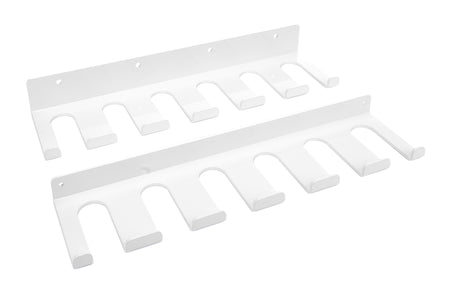 HRP Wall Mount Lower Radius Rod Rack - 15 in Long - 12 Capacity - 1.125 in Radius Rods - White