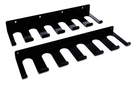 HRP Wall Mount Lower Radius Rod Rack - 15 in Long - 12 Capacity - 1.250 in Radius Rods - Black