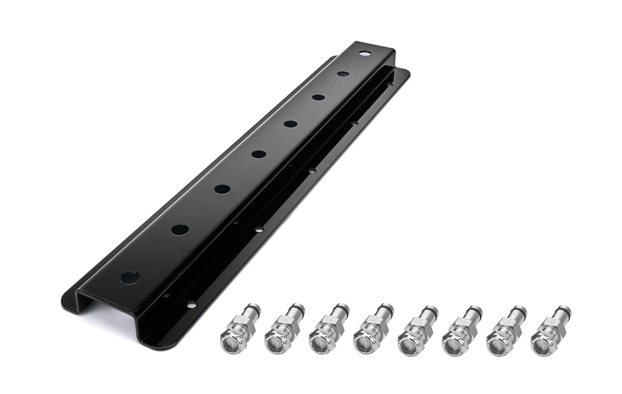 HRP Wall Mount Upper Radius Rod Rack - 20 in Long - 8 Capacity - Black