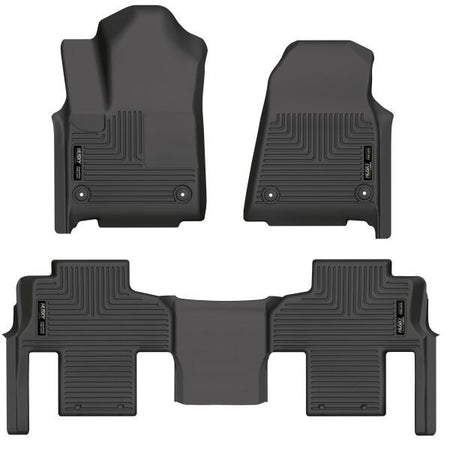 Husky Liners WeatherBeater Front / 2nd Row Floor Liner - Black - Jeep Wagoneer 2022
