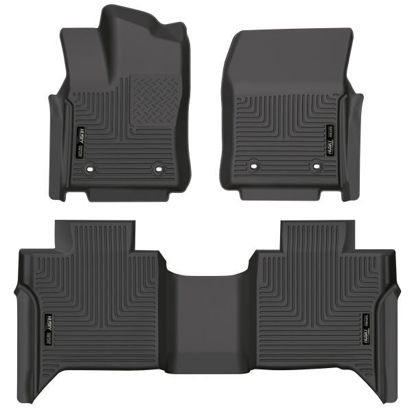 Husky Liners WeatherBeater Front / 2nd Row Floor Liner - Black - CrewMax - Toyota Fullsize Truck 2022