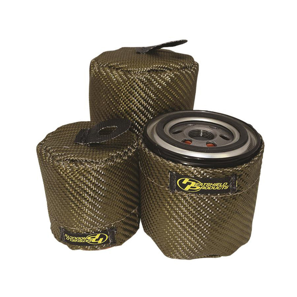 Heatshield Products Lava HeatShield Oil Filter Heat Shield - 3.25 in Diameter - 3.875 in Tall - Ford Coyote