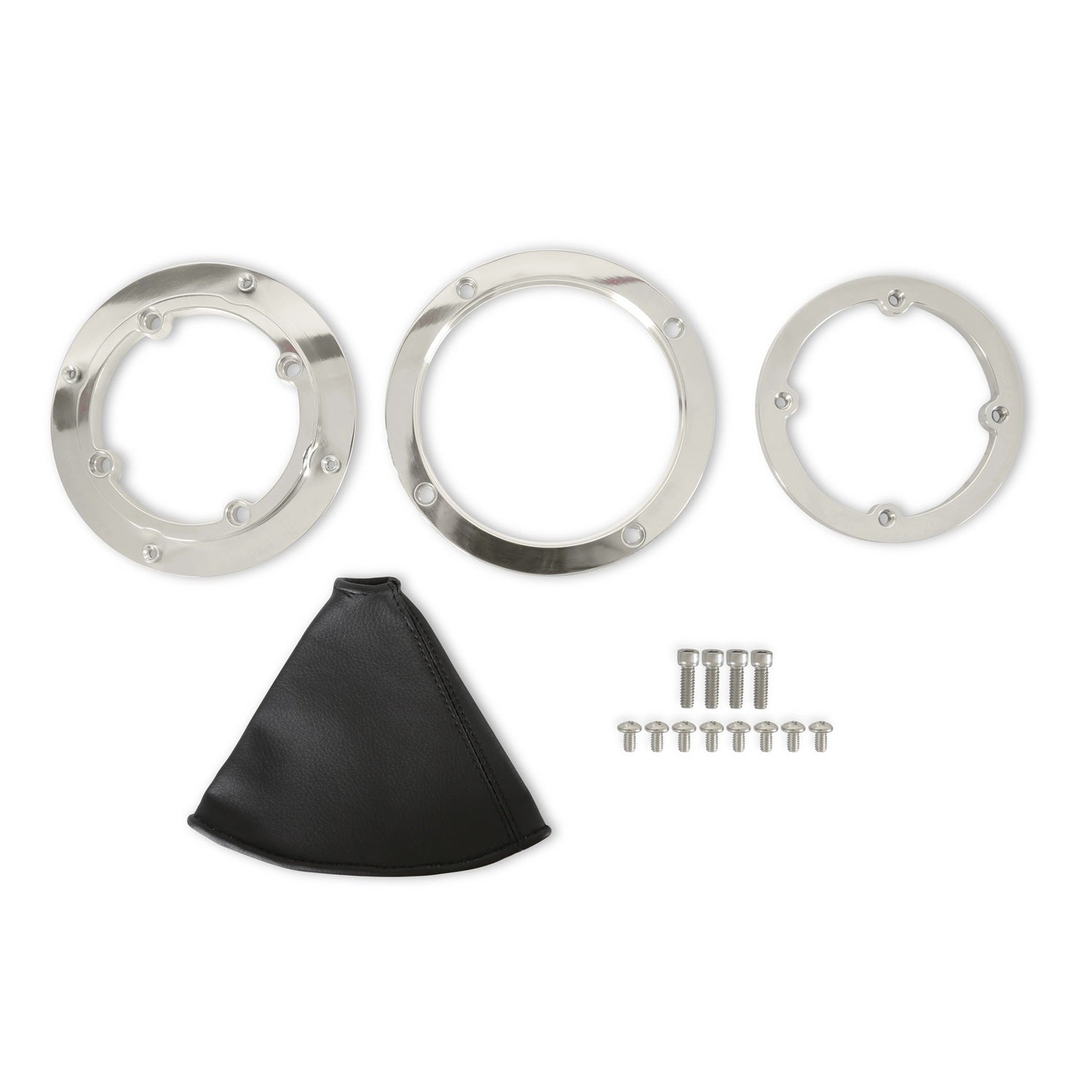 Hurst Shifter Boot and Ring - 5.625 in OD - Black / Polished