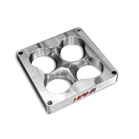 HVH Super Sucker Aluminum Carburetor Spacer - 1 in Thick - 4 Hole - Dominator Flange - Cloverleaf Manifold