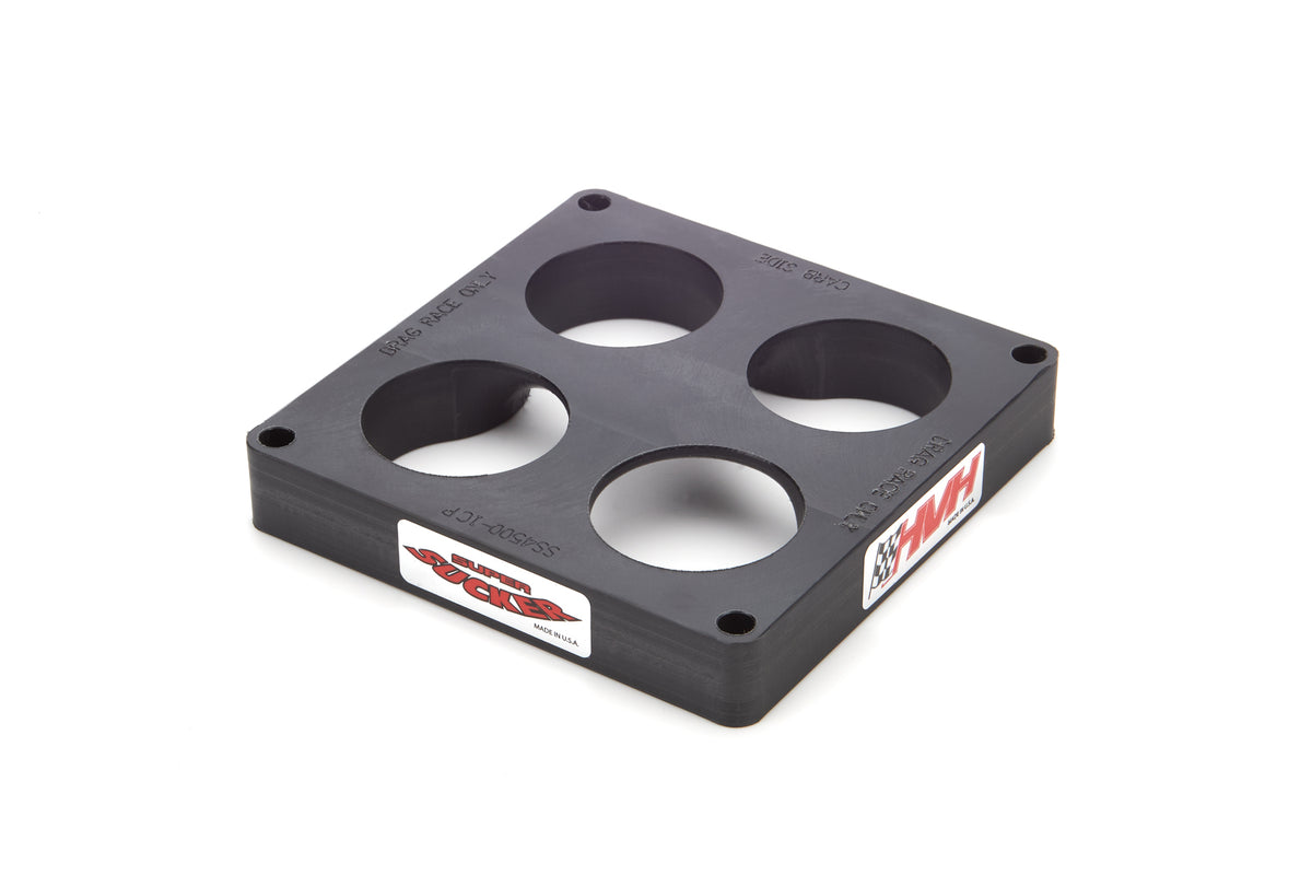 HVH Super Sucker Plastic Carburetor Spacer - 1 in Thick - 4 Hole - Dominator Flange - Cloverleaf Manifold