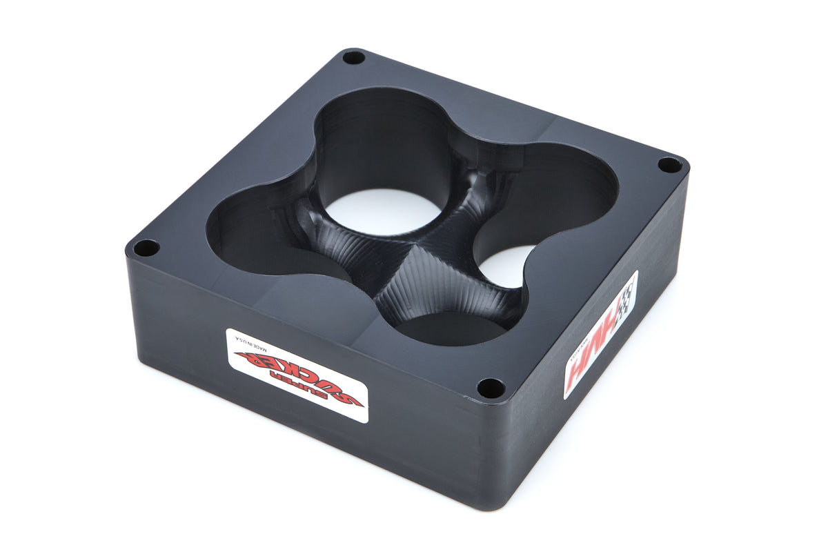 HVH Super Sucker Plastic Carburetor Spacer - 2 in Thick - 4 Hole - Dominator Flange - Cloverleaf Manifold