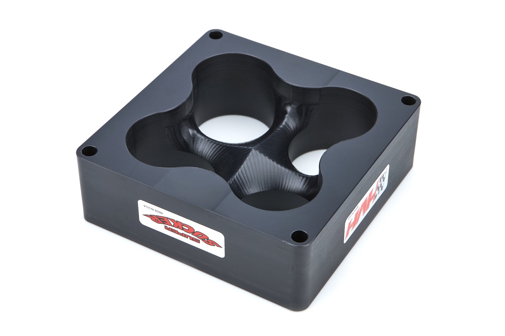 HVH Super Sucker Plastic Carburetor Spacer - 2 in Thick - 4 Hole - Dominator Flange - Cloverleaf Manifold