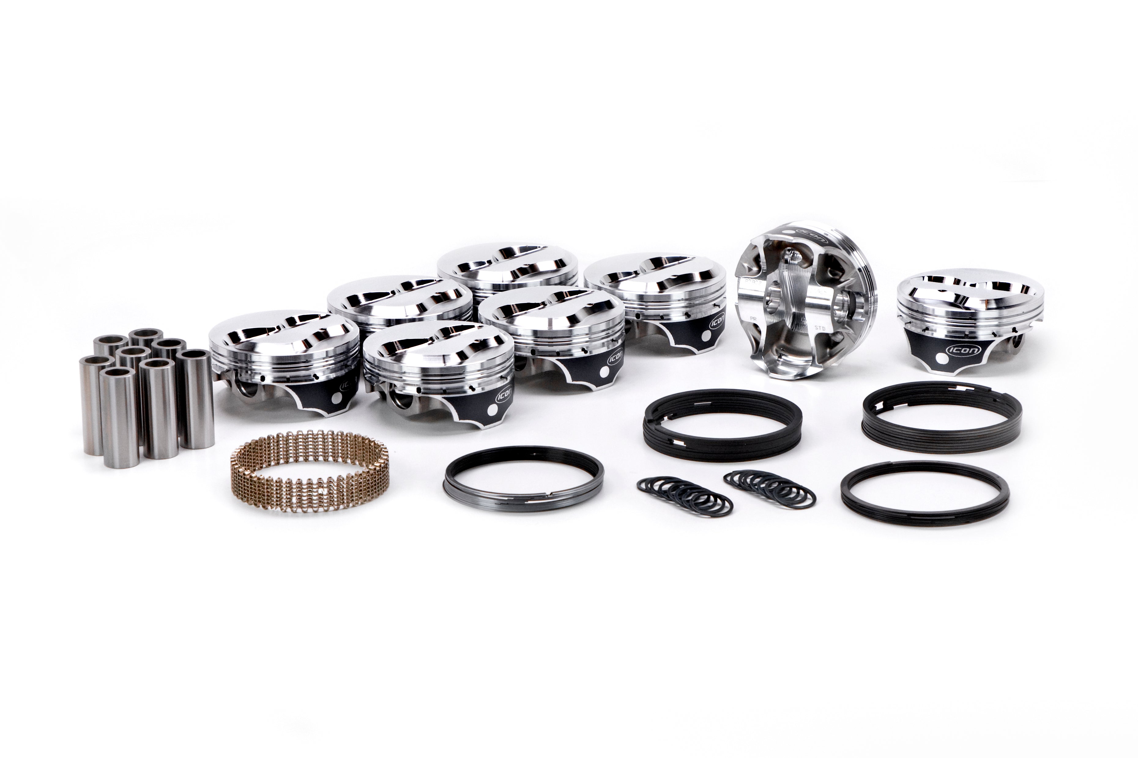 Icon Premium Forged 4.125 in Bore Piston - 4.125 in Bore - Small Block Chevy (Set of 8)