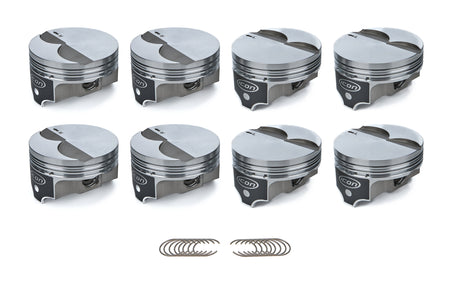 Icon Pistons FHR Forged Flat Top Piston Set - 4.030 in Bore - 1.5 x 1.5 x 3.0 mm Ring Grooves - Minus 3.30 cc - GM LS-Series (Set of 8)