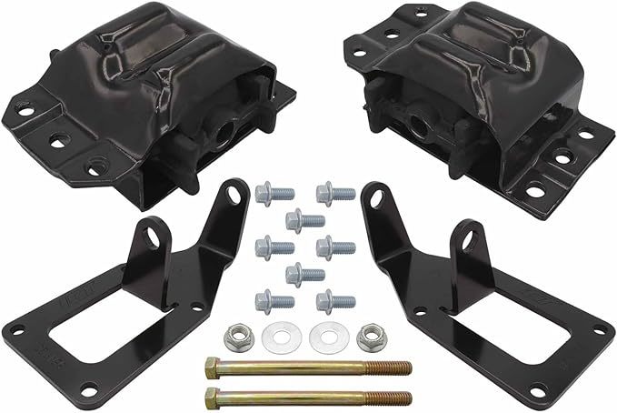 ICT Billet Motor Mount Kit - Black - GM LT-Series - GM Fullsize Truck 1973-87