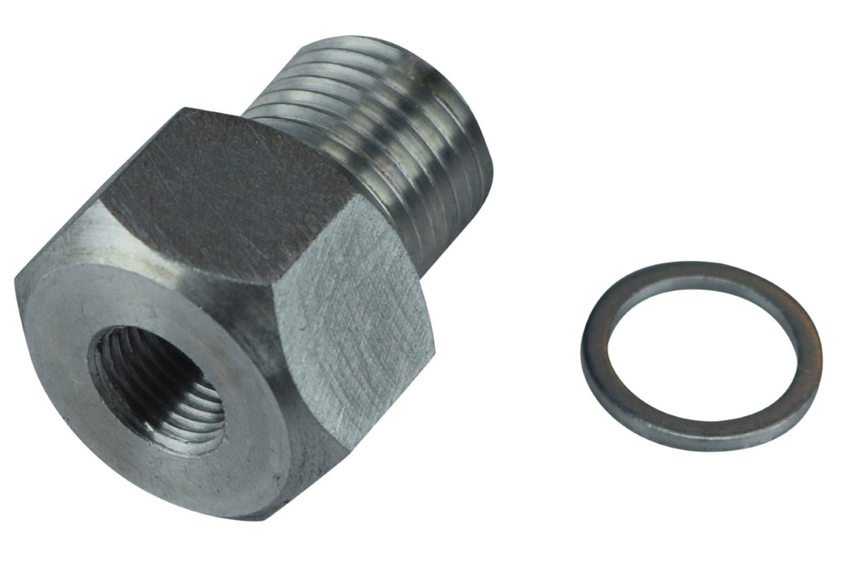 ICT Billet Straight 1/8 in NPT Female to 16 mm x 1.5 in Male Fitting - Natural