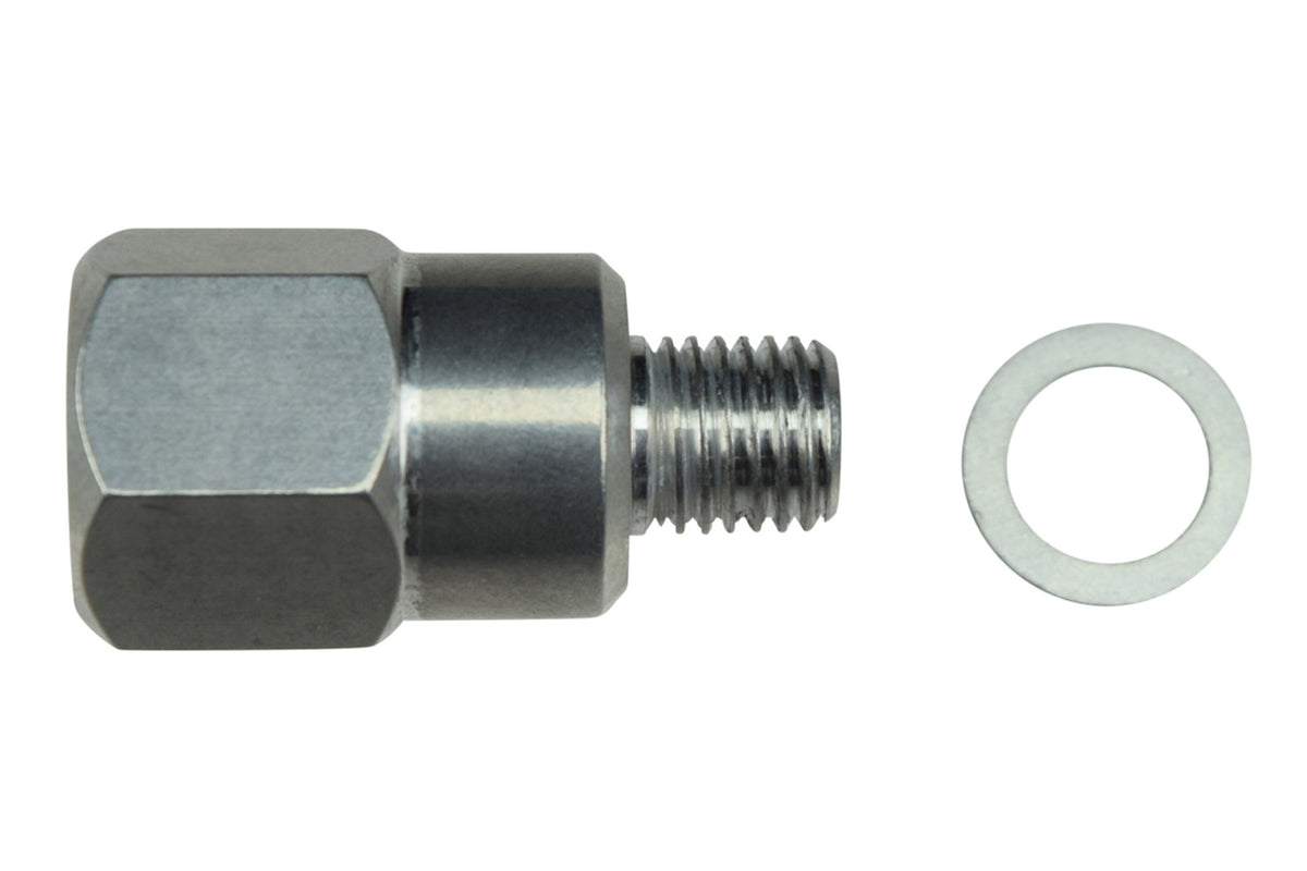 ICT Billet Straight 3/8-18 Female to 12 mm x 1.50 Male O-Ring Steel Fitting - Zinc Oxide