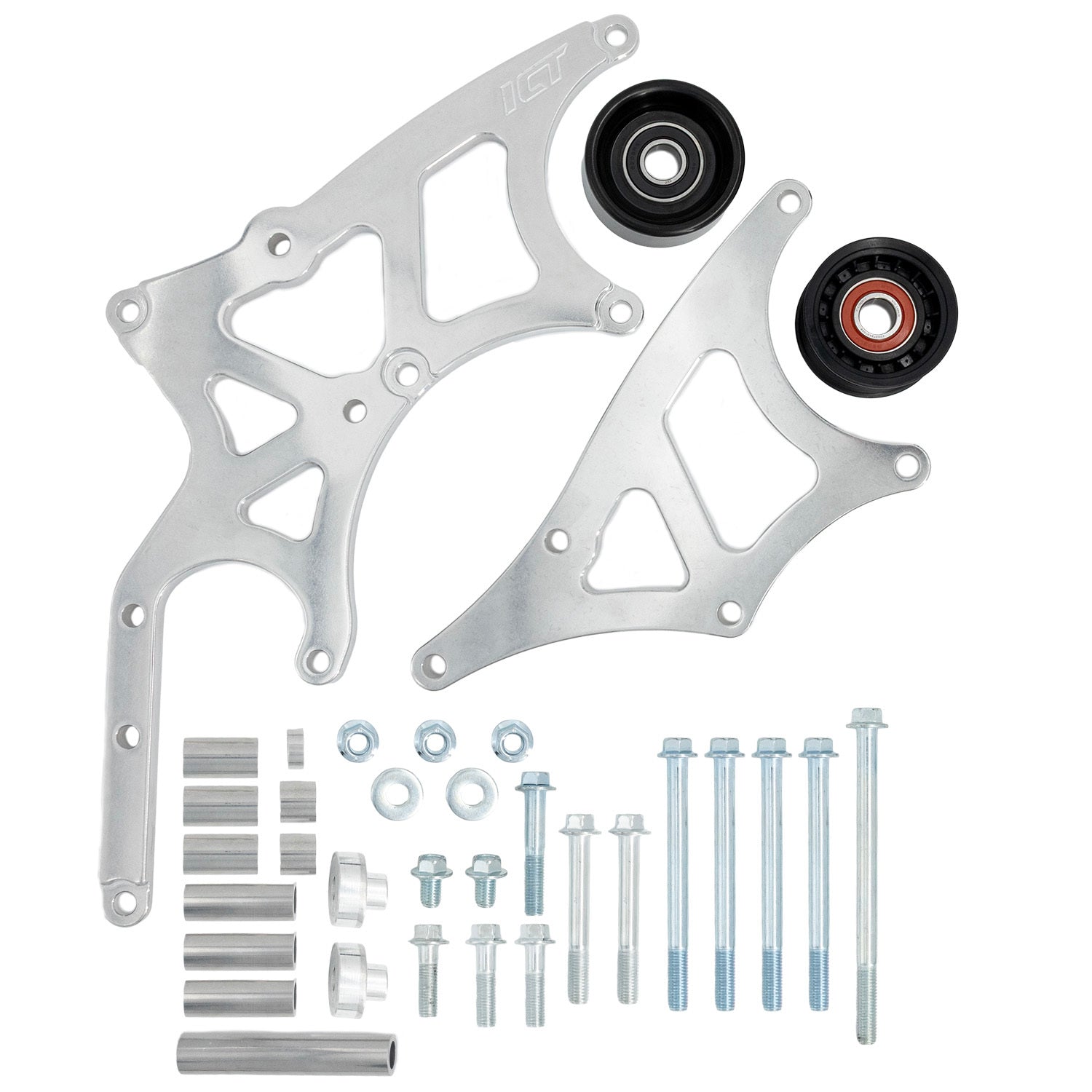 ICT Billet Left Side Alternator Bracket High Block / Head Mount - GM LS-Series