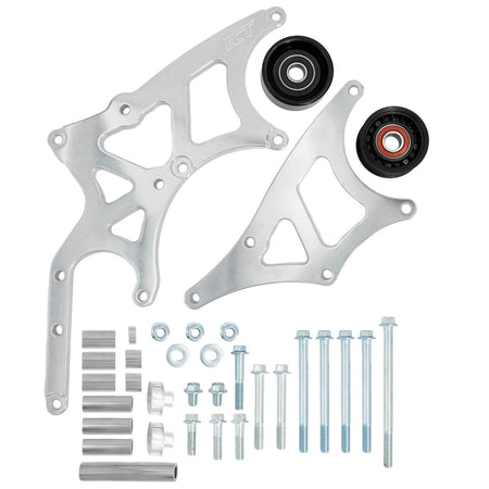 ICT Billet Left Side Alternator Bracket High Block / Head Mount - GM LS-Series