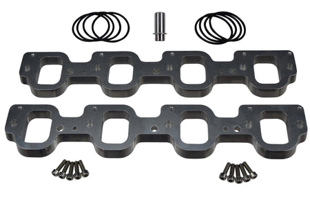 ICT Billet Aluminum Intake Manifold Spacer Kit - Rectangle Port - 1/2 in Thick - GM GenV LT-Series