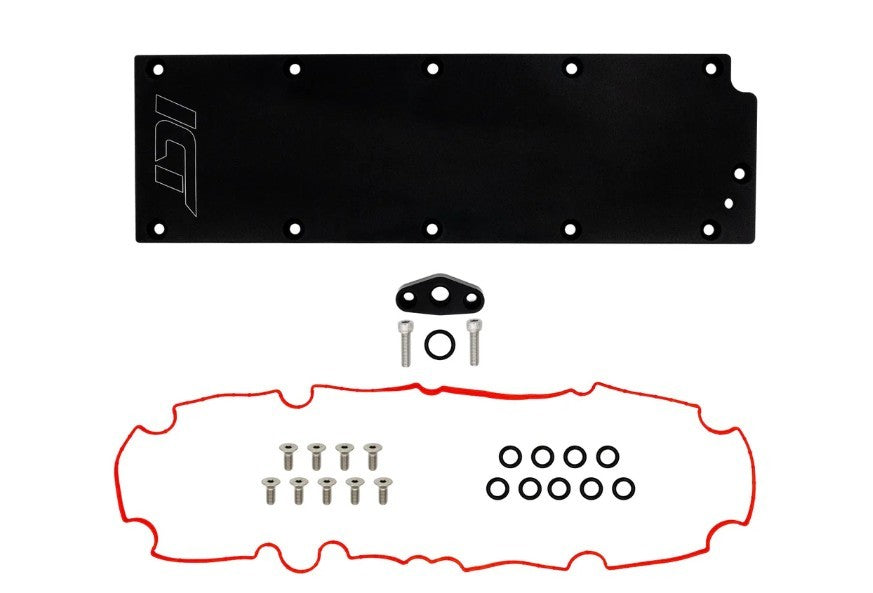 ICT Billet Valley Cover - 0.25 in Thick - Black - GM LS-Series