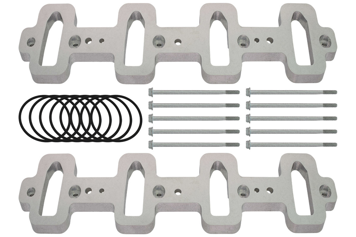 ICT Billet Cathedral Port Aluminum Intake Manifold Spacer Kit - 1/2 in Tall - GM LS-Series