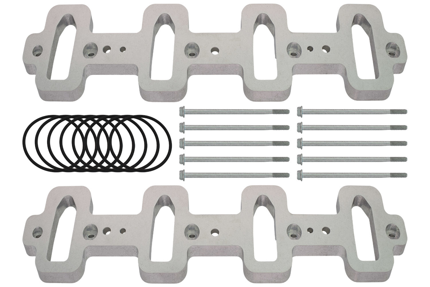 ICT Billet Cathedral Port Aluminum Intake Manifold Spacer Kit - 1/2 in Tall - GM LS-Series