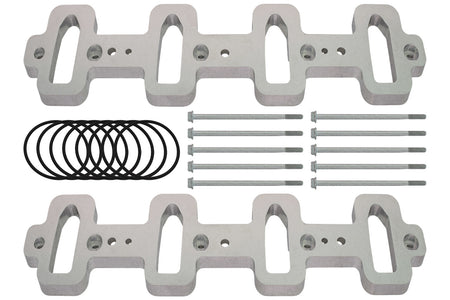 ICT Billet Cathedral Port Aluminum Intake Manifold Spacer Kit - 1/2 in Tall - GM LS-Series
