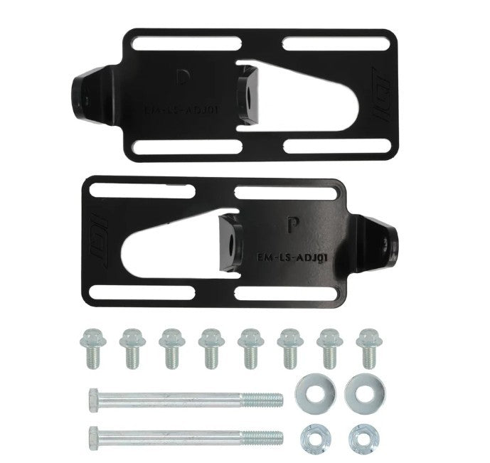 ICT Billet Motor Mount Kit - Black - GM LS-Series - GM F-Body 1970-81