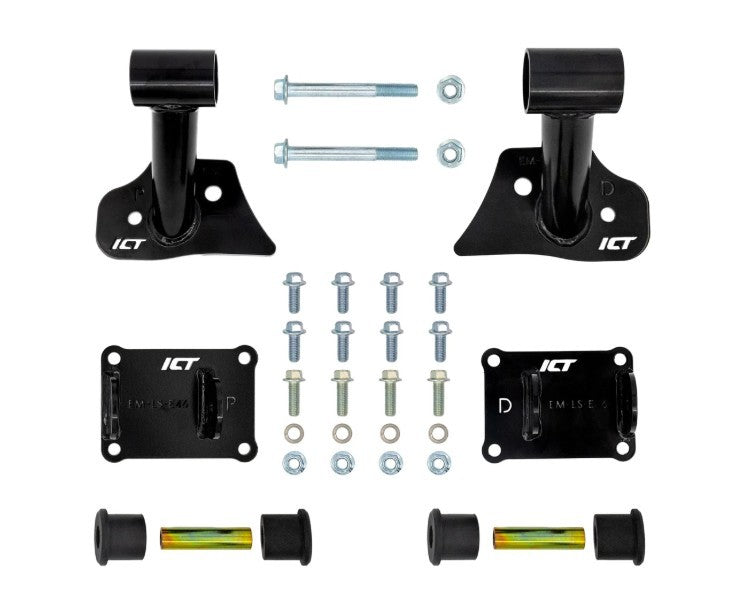 ICT Billet Motor Mount Kit - Black - GM LS-Series - BMW E36 / E46 1992-2006