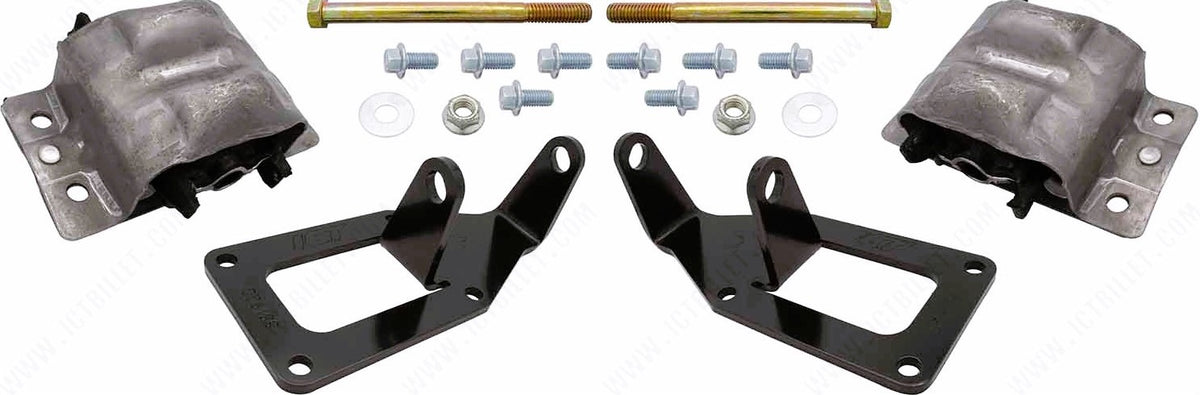 ICT Billet Motor Mount Kit - Black - GM LS-Series - GM G-Body 1978-88