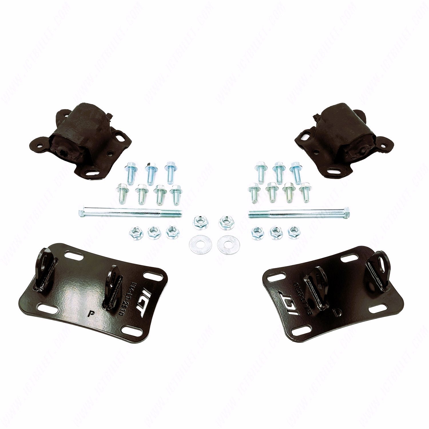 ICT Billet Motor Mount Kit - Black - GM LT-Series - GM Compact Truck 1982-2005