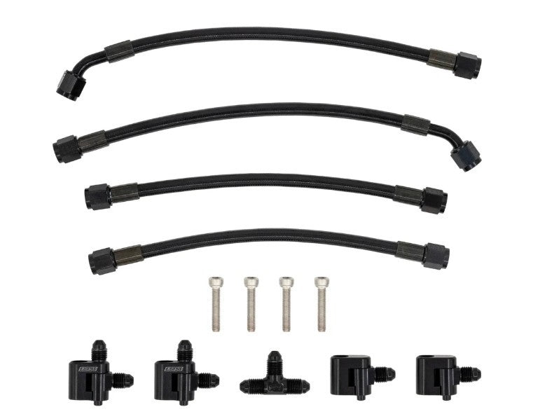 ICT Billet 4 Port Low Profile Steam Kit - 4 Corner - Black - GM LS-Series
