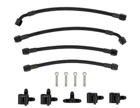 ICT Billet 4 Port Low Profile Steam Kit - 4 Corner - Black - GM LS-Series