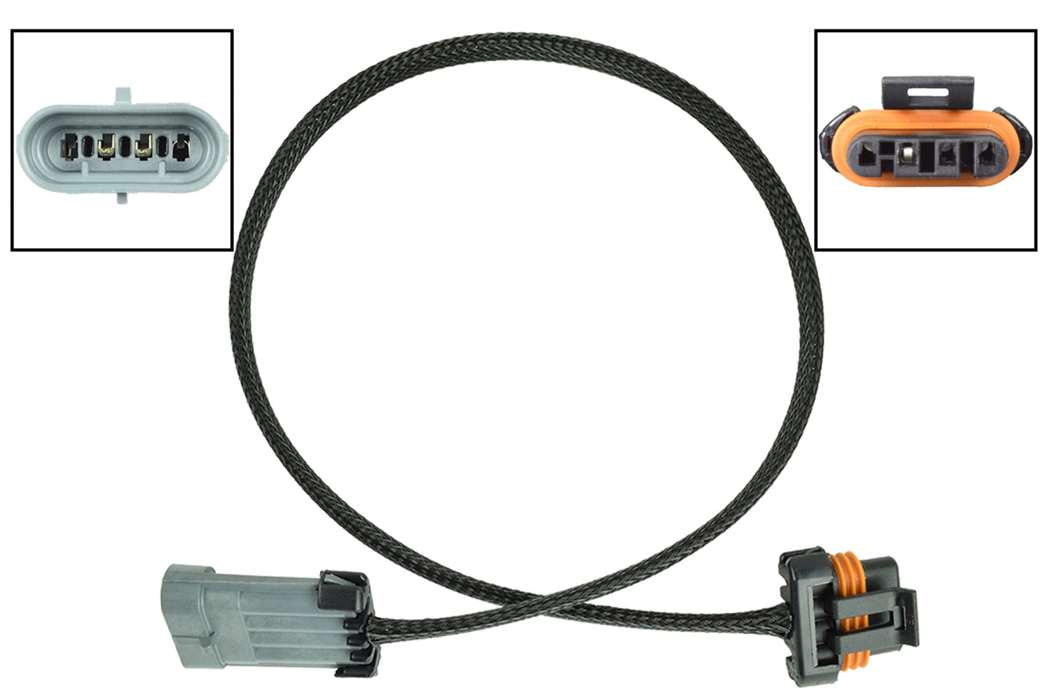 ICT Billet Alternator Extension Harness - 4 Pin Connectors - 36 in Long - GM LS-Series