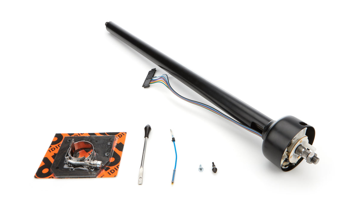ididit Retrofit Steering Column - Floor Shift - Black - Chevy Corvette 1958-62