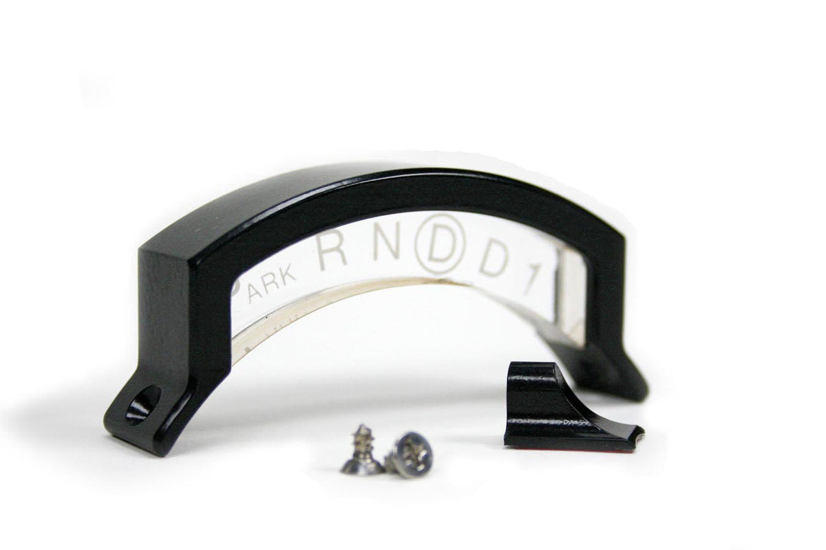 ididit PRNDD1 Shift Indicator Gauge - Mechanical - Black Housing - Clear