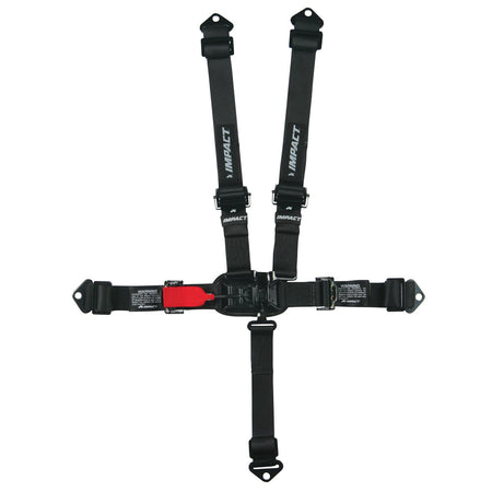 Impact 5 Point Latch & Link Harness - SFI 16.1 - Pull Up Adjust - Bolt-In/Wrap Around - Black