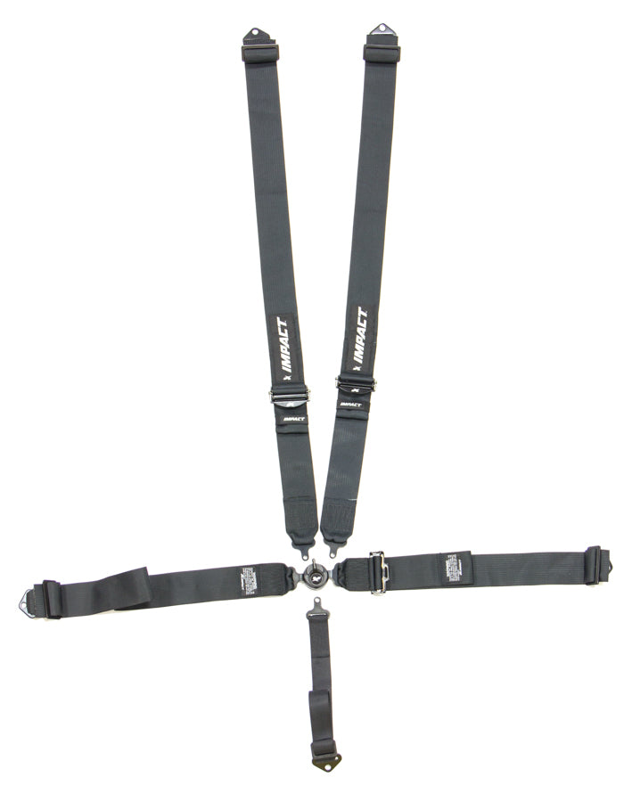 Impact Standard Camlock Harness - Individual Shoulder Harness/Single RH Side Pull Down Adjust - Black