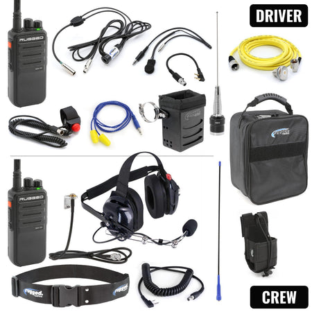 Rugged Radios IMSA Driver & Crew Chief Long Track Racing Kit /w RDH16 Radios IMSA-RDH-U-LT