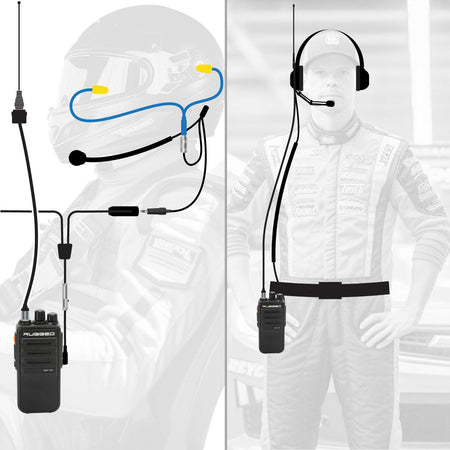 Rugged Radios IMSA Driver & Crew Chief Long Track Racing Kit /w RDH16 Radios IMSA-RDH-U-LT