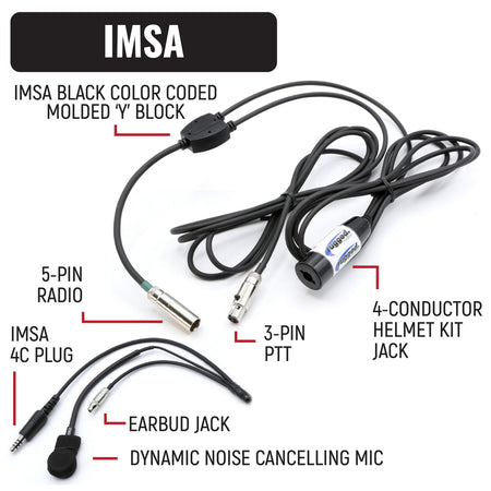 Rugged Radios IMSA Driver & Crew Chief Long Track Racing Kit /w RDH16 Radios IMSA-RDH-U-LT