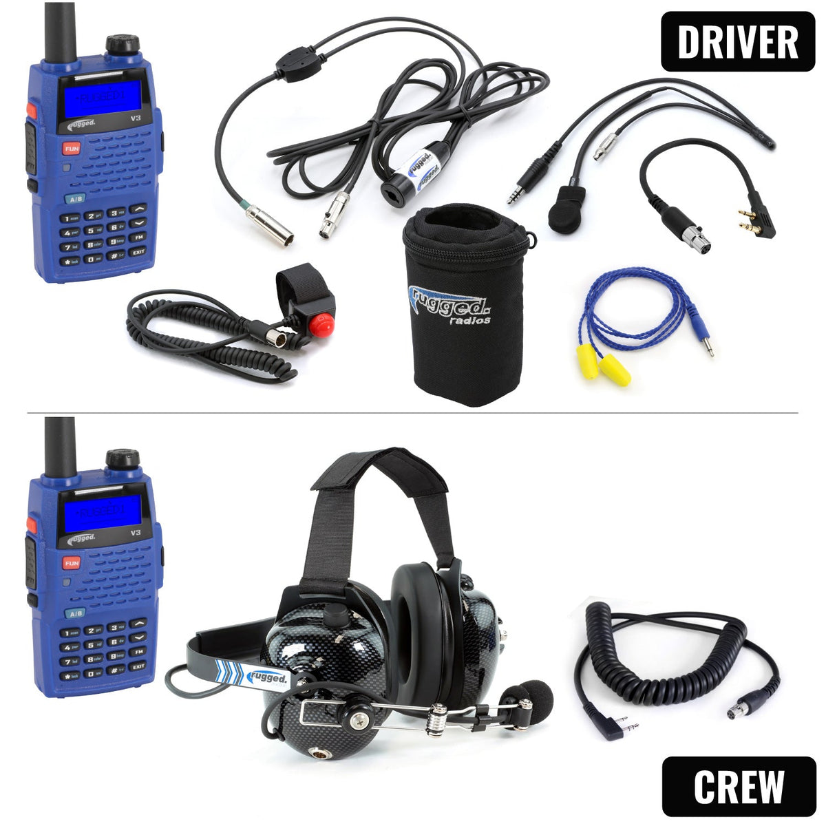 Rugged Radios IMSA Driver & Crew Chief Racing Kit /w V3 Radios IMSA-V3
