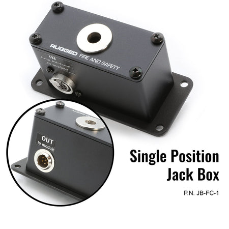 Rugged Radios Jack Box Headset Stations for RRP800 Fire & Safety Intercoms - Single Position Jack Box JB-FC-1