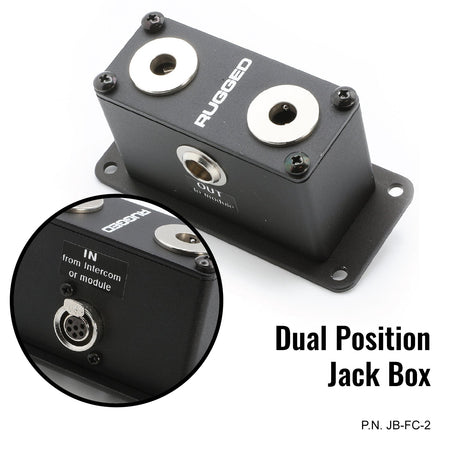 Rugged Radios Jack Box Headset Stations for RRP800 Fire & Safety Intercoms - Single Position Jack Box /w Dual PTT JB-FC-1-PTT